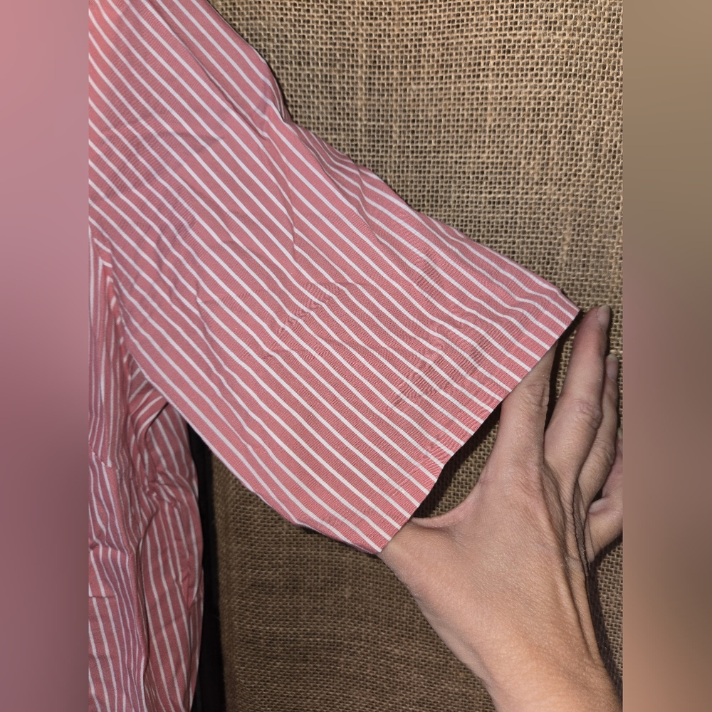 NWOT Women's Anne Klein Pink White Striped Button Up Size Small - Picture 4 of 13